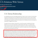 U.S.Relations with Taiwan 2025