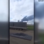 Drohne kurz nach dem Start aus dem Container