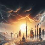 Durch die Energiewende in den wirtschaftlichen Abgrund Wirtschaftskrise dunkle wolken blitze