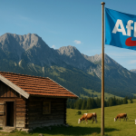 Alm AfD Fahne Kühe