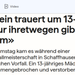 SCHWEIZ: Mädchen (†13) bricht während Fußallspiel zusammen und stirbt! Verein trauert um 13 jährige