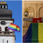 Kirchen mit regenbogenfahnen