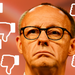 Merz: już tak niepopularny jak jego poprzednik Scholz Merz-mit-daumen-unten