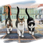 Die stillen Wächter der Eremitage seit 300 Jahren auf Palast-Mäuse-Fang Eremitage-Katzen