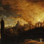 Lot (Buch Genesis) und seine Töchter mit Engel entfliehen