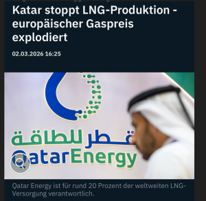 Qatar Energy wichtigster Gaslieferant weltweit stoppt Produktion per sofort