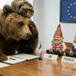 Russischer bär mit uk f und d