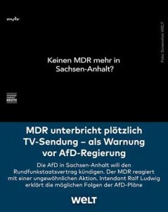MDR unterbricht Nachrichten für Wahlkampf „in eigener Sache“