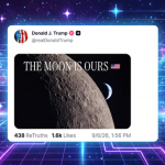 Trump erklärt Mond zur USA - idealerweise mit Space Force Uniformierten in SS-Ästhetik Trump mond
