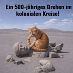Katze auf Statue